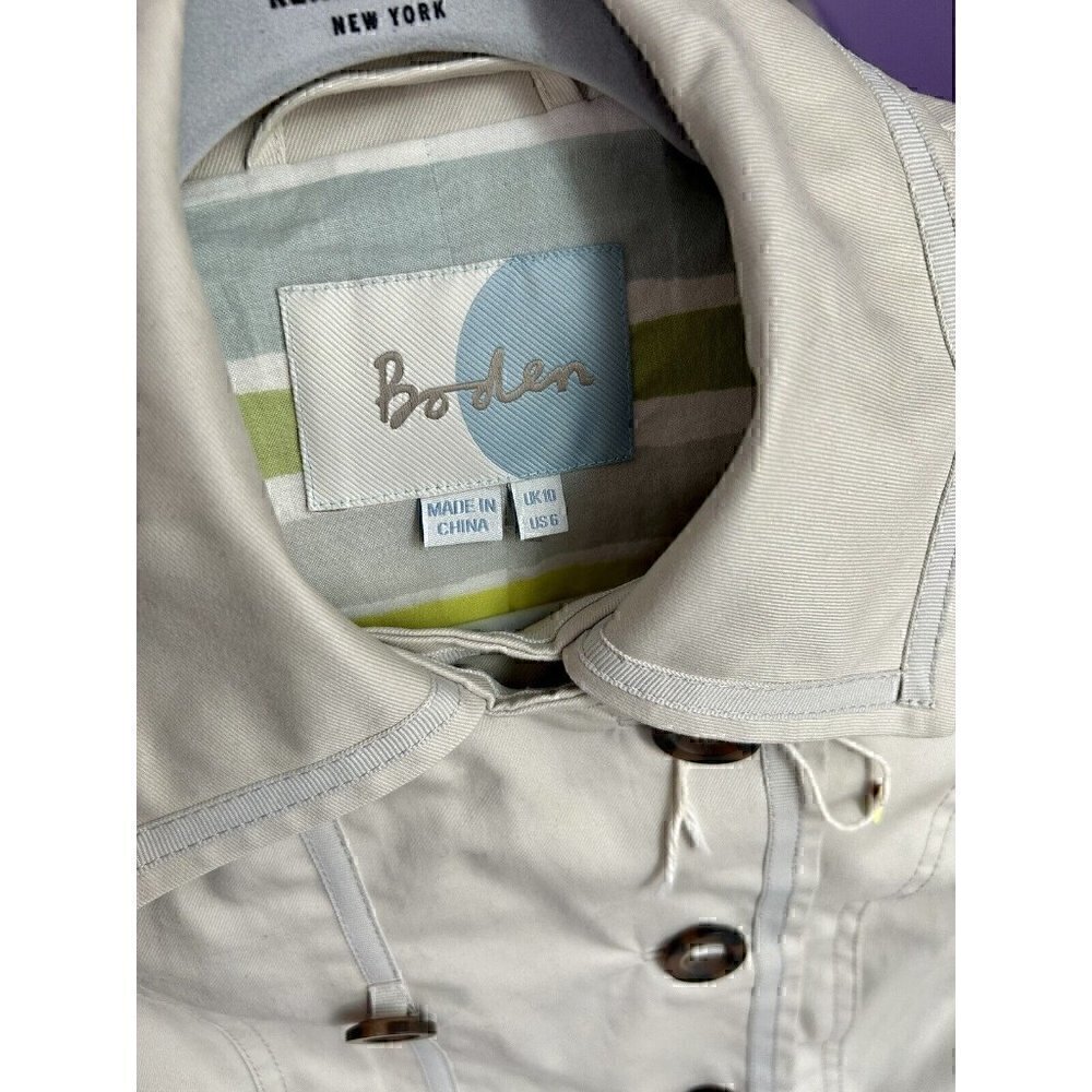 Boden Womens Trench Coat Khaki 6 *no belt* Academia Classiccore Closet Staple - Picture 7 of 16
